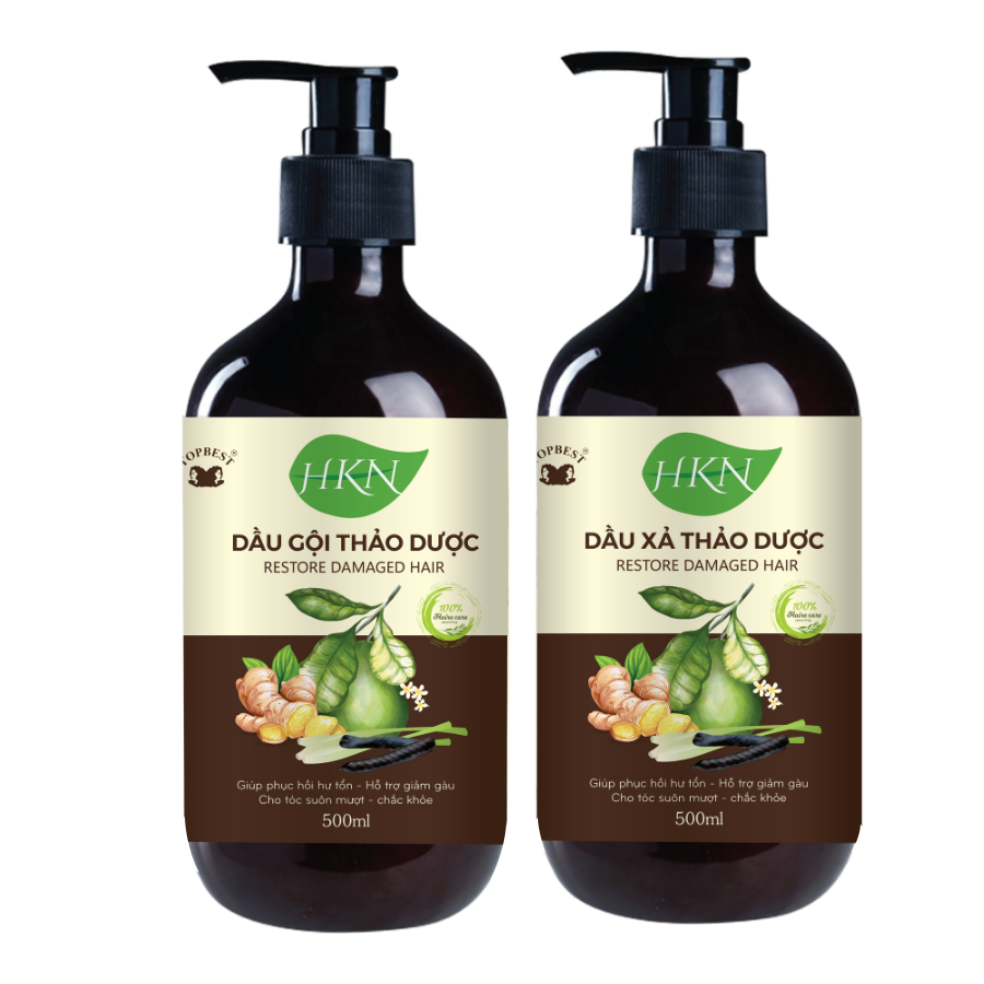 Cặp dầu gội và dầu xả HKN thảo dược 500g