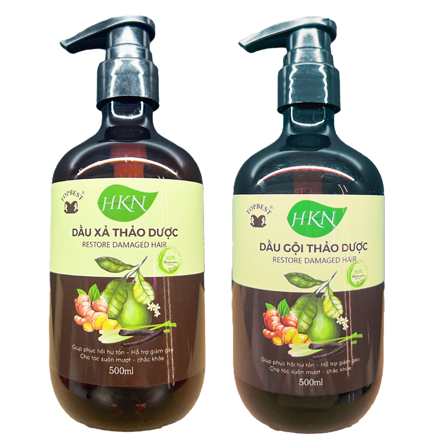 Cặp dầu gội và dầu xả HKN thảo dược 500g - Ảnh 3
